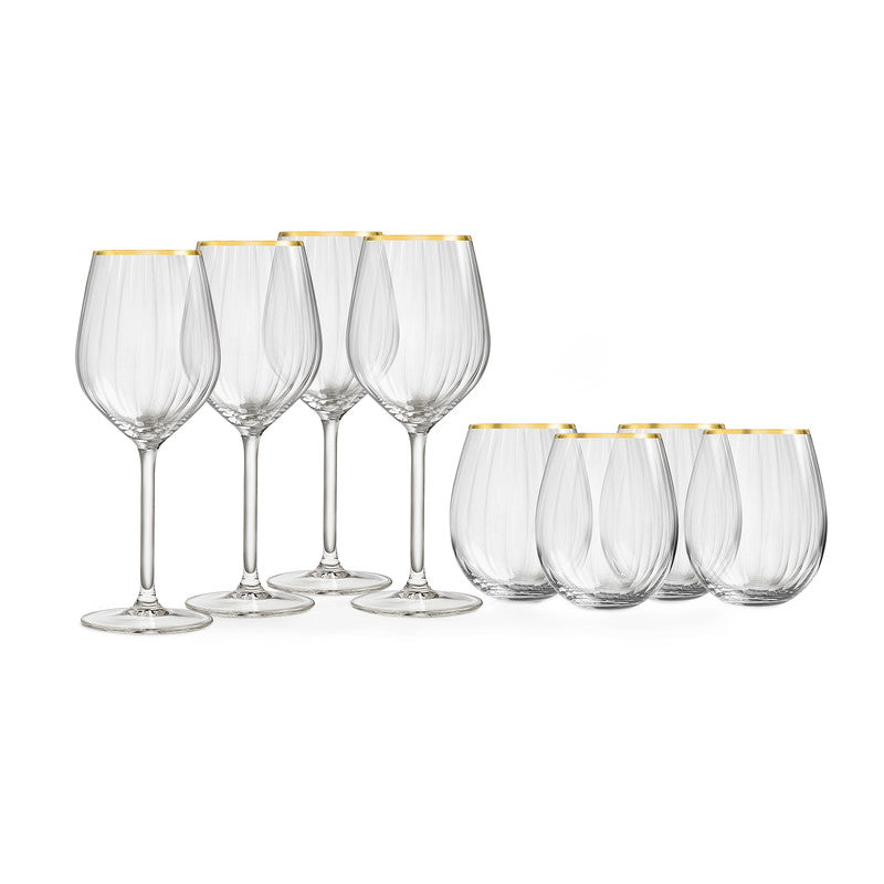 Scarlett Set 8pcs ( 4 Glass + 4 Tumblers )