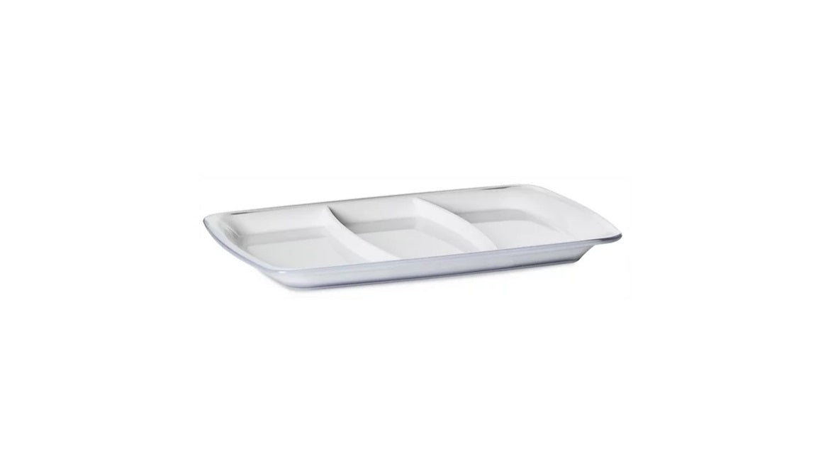 SQUARE Hors D'Oeuvres Tray 3 sections 28x20.5cm - White
