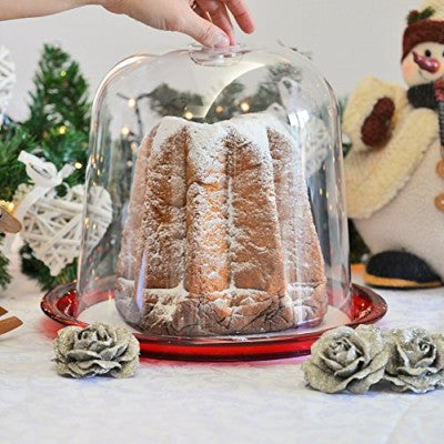 GLOBO Cake Tray 32.5cm with Tower Dome - Red