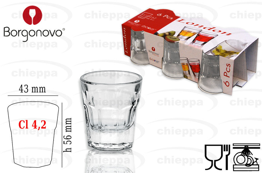 LONDON 42 SHOT GLASS 6Pcs