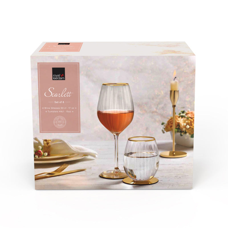 Scarlett Set 8pcs ( 4 Glass + 4 Tumblers )