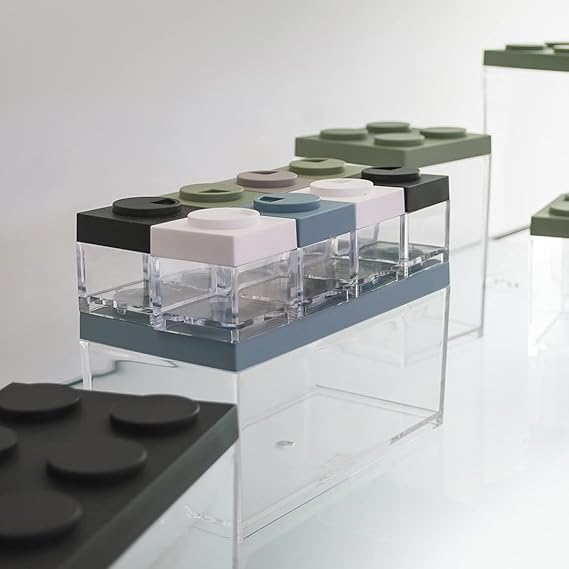 Brickstore set 2 Canister - 1lt.&2lt Capacity - Black