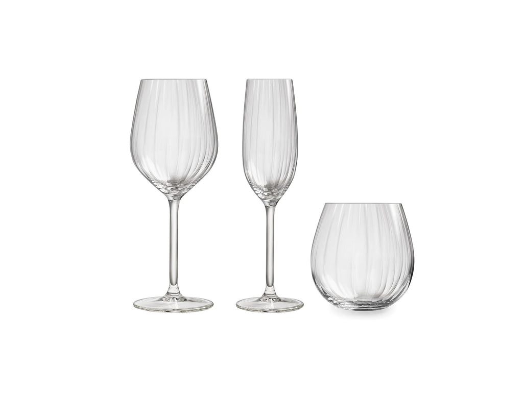 PLISSÉ Set 12pcs ( 4 Glass + 4 Glass + 4 Tumblers )