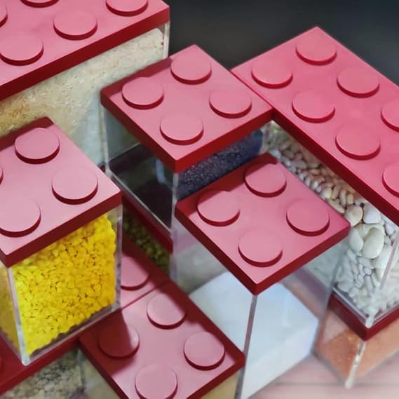 Brickstore set 2 Canister - 1lt.&2lt Capacity - Red