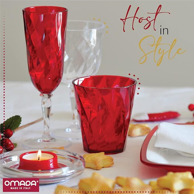 DIAMOND Flute 17.5cl - Red - 4pcs