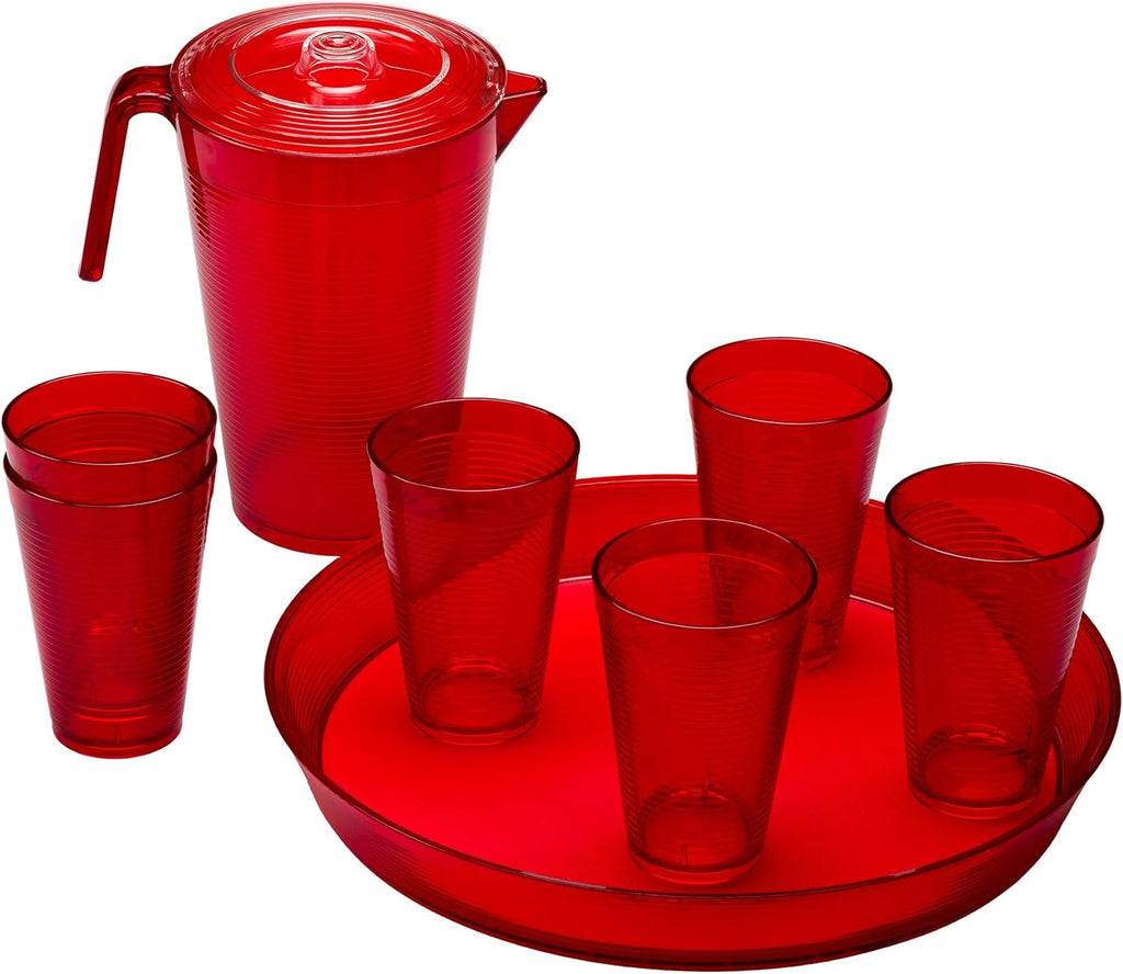 SAMBA Round TRAY 34cm. w/height 5 cm. RED