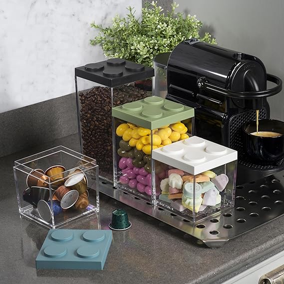 Brickstore Canister 10x10x15,5 cm.- 1,1 lt Capacity - Sage Green