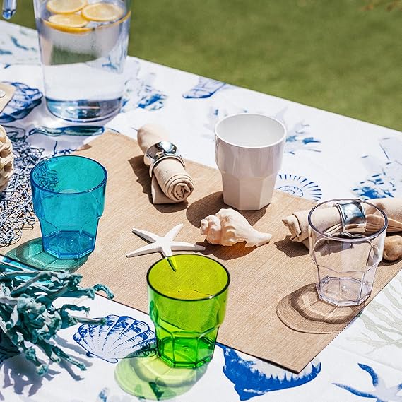 HAPPY DRINK Octagonal O.F 300ml - Turquoise - 6pcs