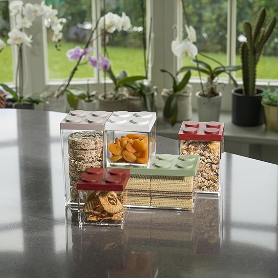 Brickstore set 2 Canister - 1lt.&2lt Capacity - Red