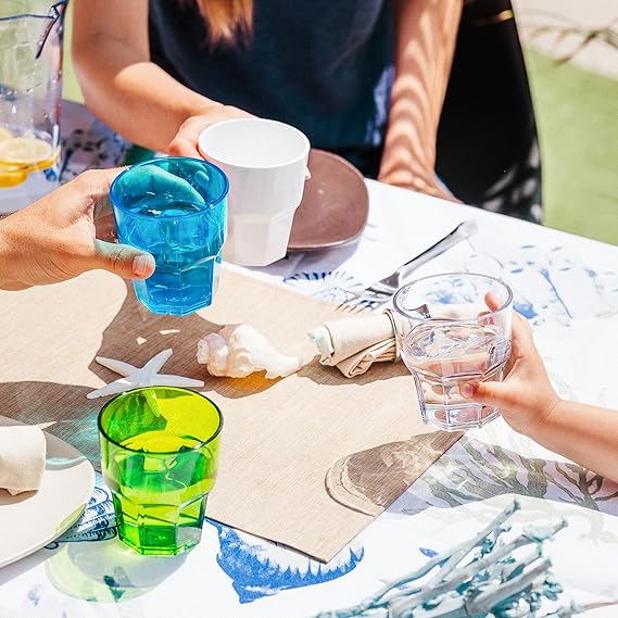 HAPPY DRINK Octagonal O.F 300ml - Turquoise - 6pcs