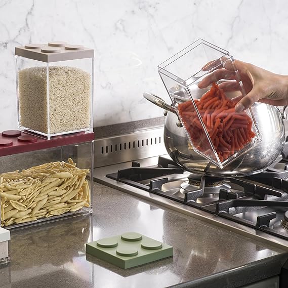 Brickstore Canister 10x10x20,5 cm.- 1,5 lt Capacity - White