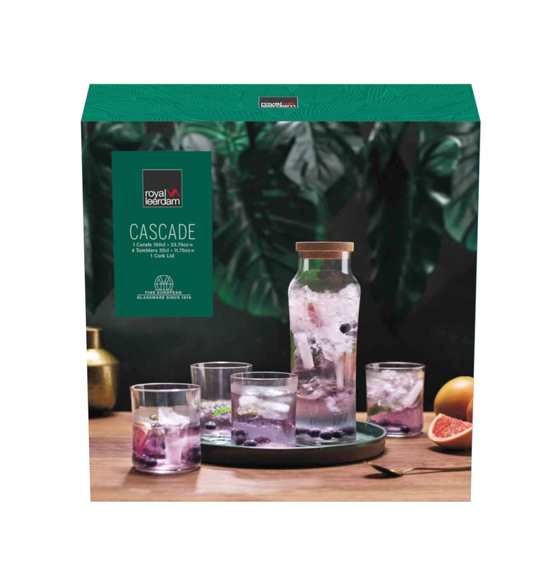 CASCADE Set - 6pcs ( Carafe w lid + 4 Tumblers )