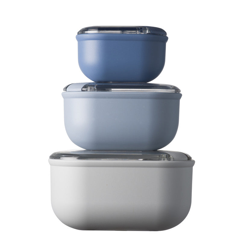 Leak Proof PULL BOX Square 3 Pcs. Set - Sky