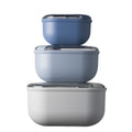 Leak Proof PULL BOX Square 3 Pcs. Set - Sky