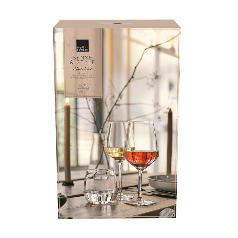 MADELINE SENSE & STYLE Set 12pcs ( 4 Glass + 4 Glass + 4 Tumblers )