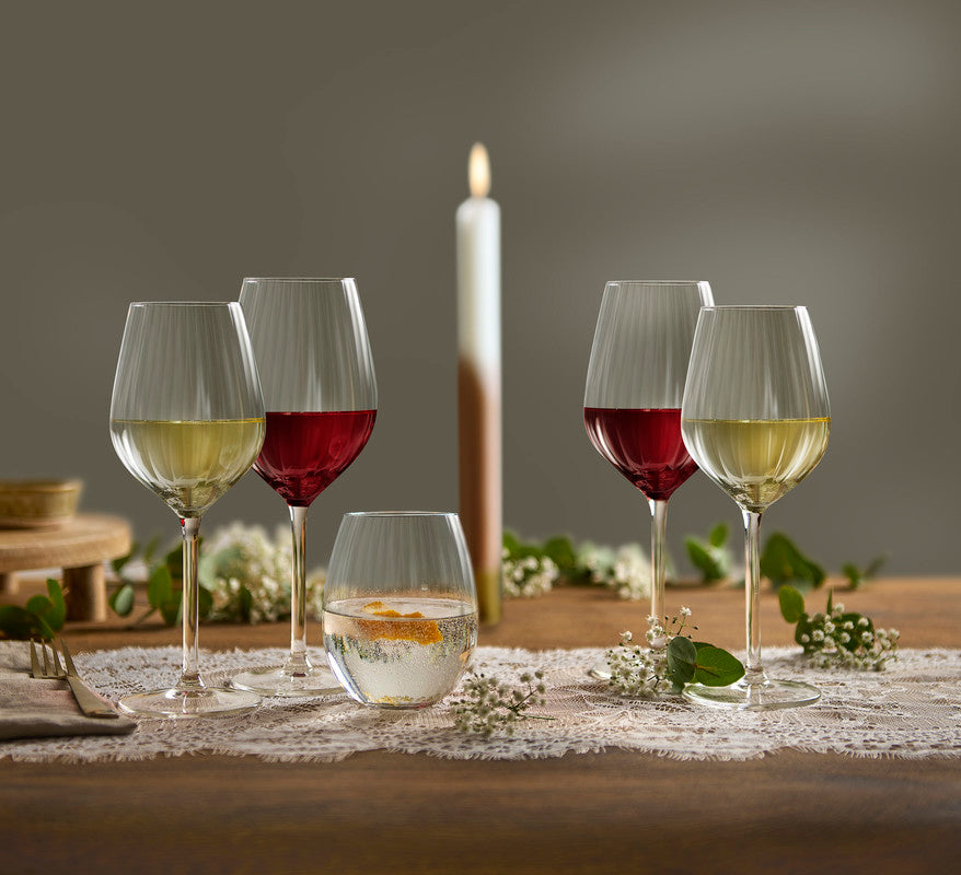 PLISSÉ Set 12pcs ( 4 Glass + 4 Glass + 4 Tumblers )