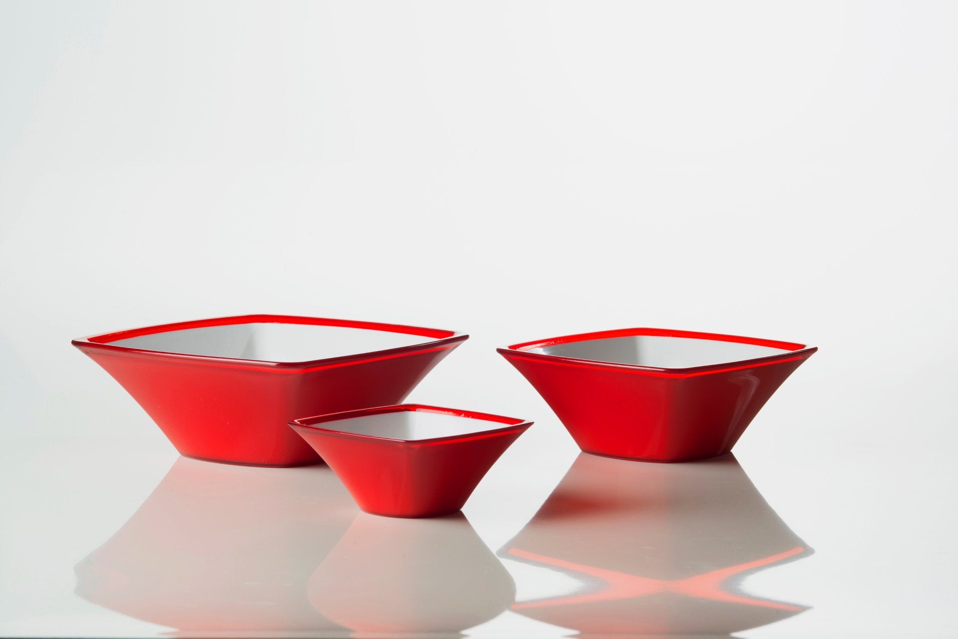 SQUARE Bowl 13.5cm - Red - 3pcs