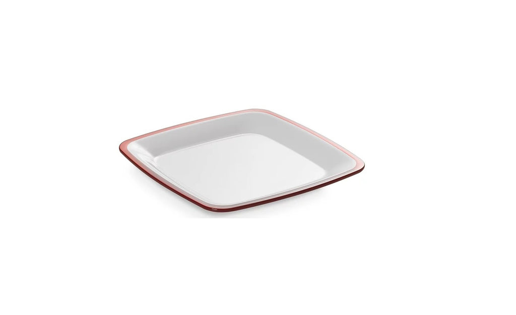 SQUARE Flat Plate 23cm - Red - 3pcs