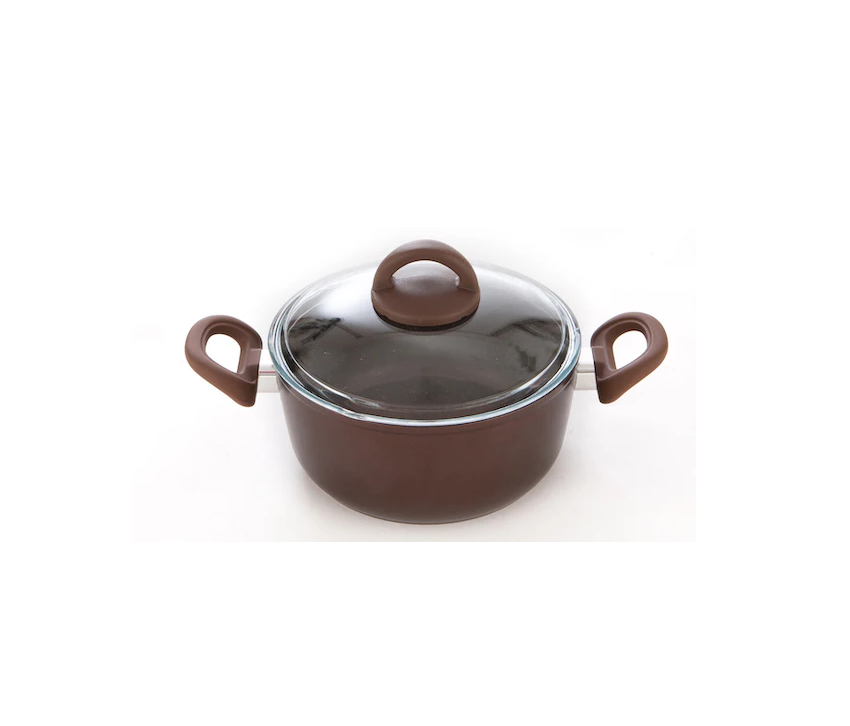 Gourmet Deep Pot 2Handles 18 + Pyrex Lid