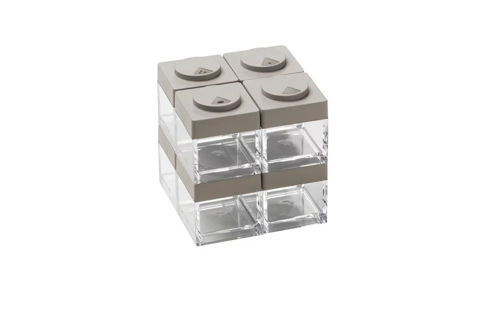 Brickstore set 8 Canister - 0,1 lt Capacity - Dove Grey