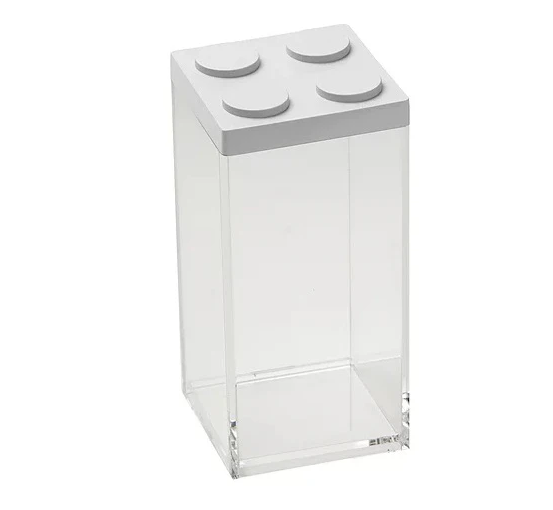 Brickstore Canister 10x10x20,5 cm.- 1,5 lt Capacity - White
