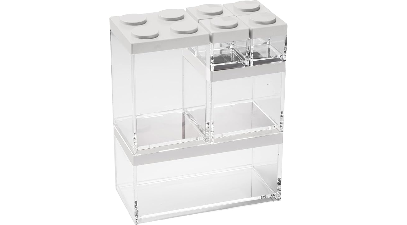Brickstore set 7 Canister - 4x0,1lt.-1x0,5lt.-1x1lt.-1x1,5lt. Capacity - White