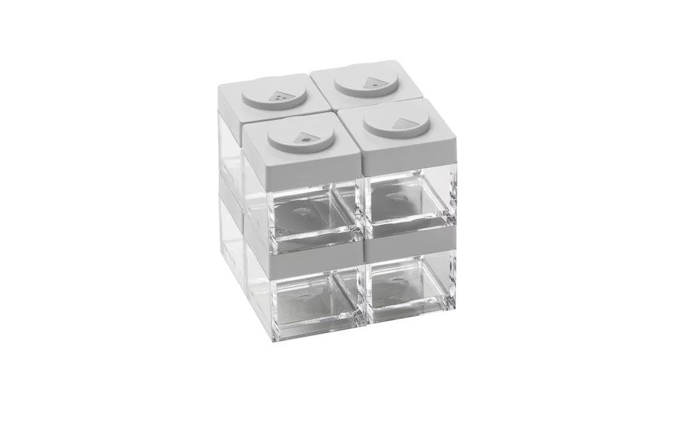 Brickstore set 8 Canister - 0,1 lt Capacity - White