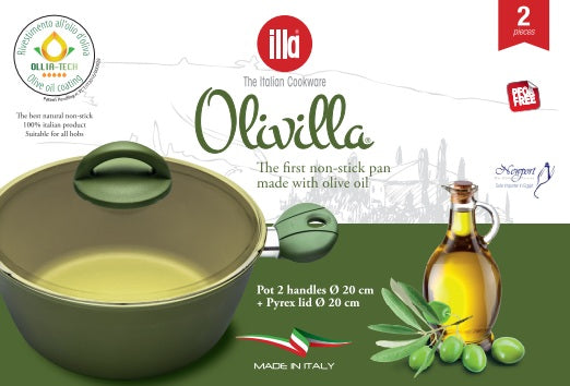 Olivilla Pot 2Handles 20 + Pyrex Lid