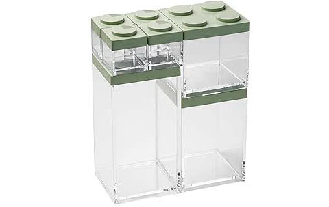 Brickstore set 7 Canister - 4x0,1lt.-1x0,5lt.-1x1lt.-1x1,5lt. Capacity - Sage Green