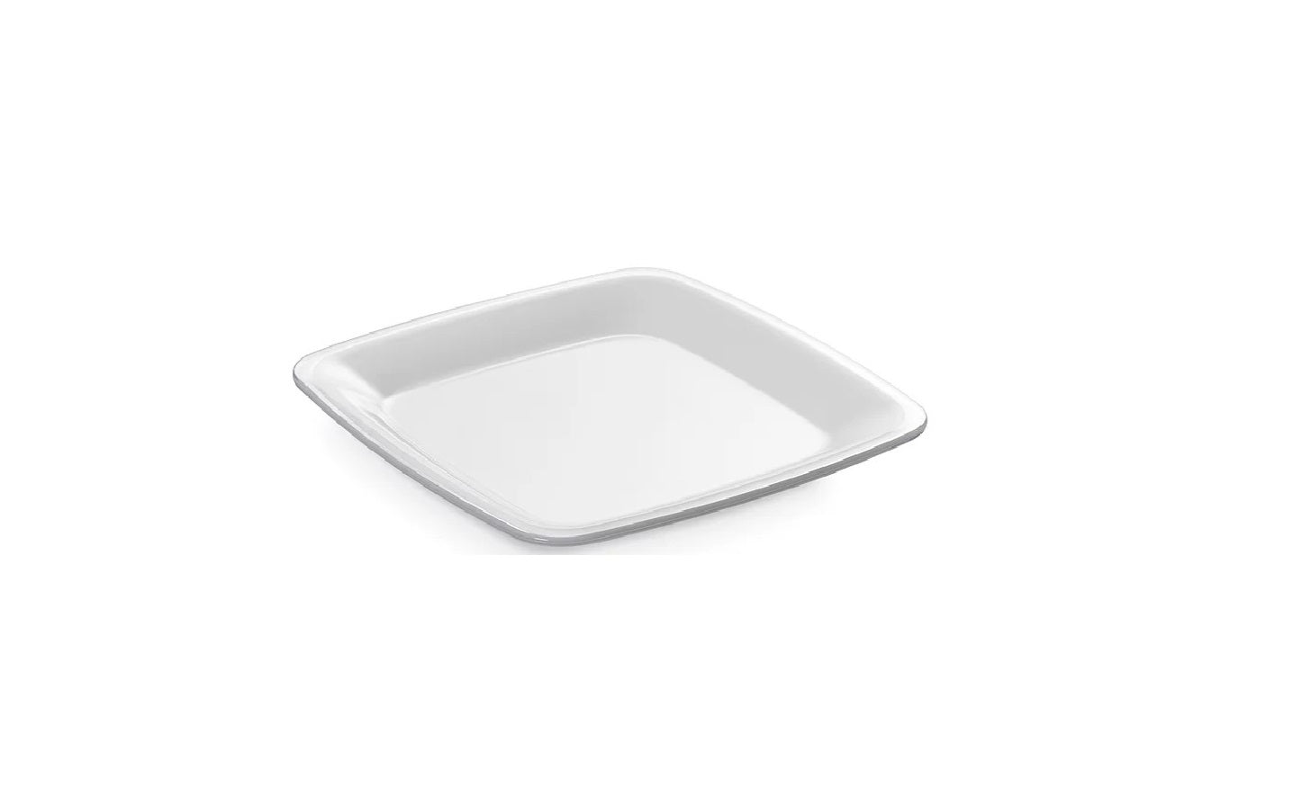SQUARE Deep Plate 20cm - White - 3pcs