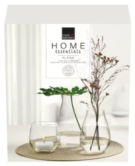 YLANA set 3 vases + candle holder