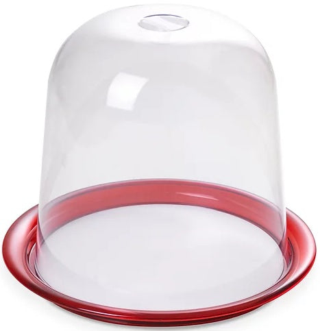 GLOBO Cake Tray 32.5cm with Tower Dome - Red