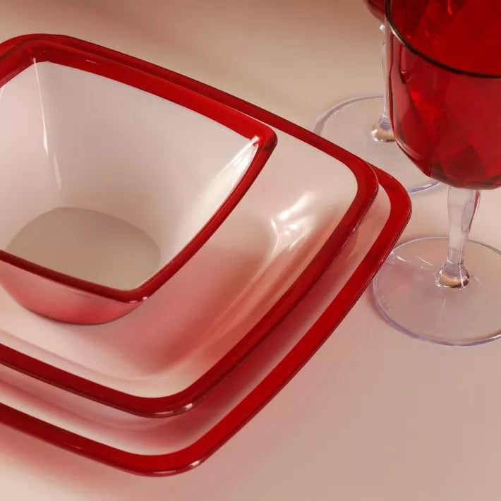 SQUARE Bowl 24.5cm - Red