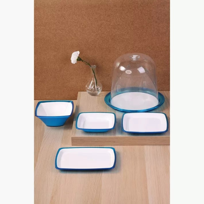 SQUARE Desert Plate 17cm - Turquoise - 3pcs