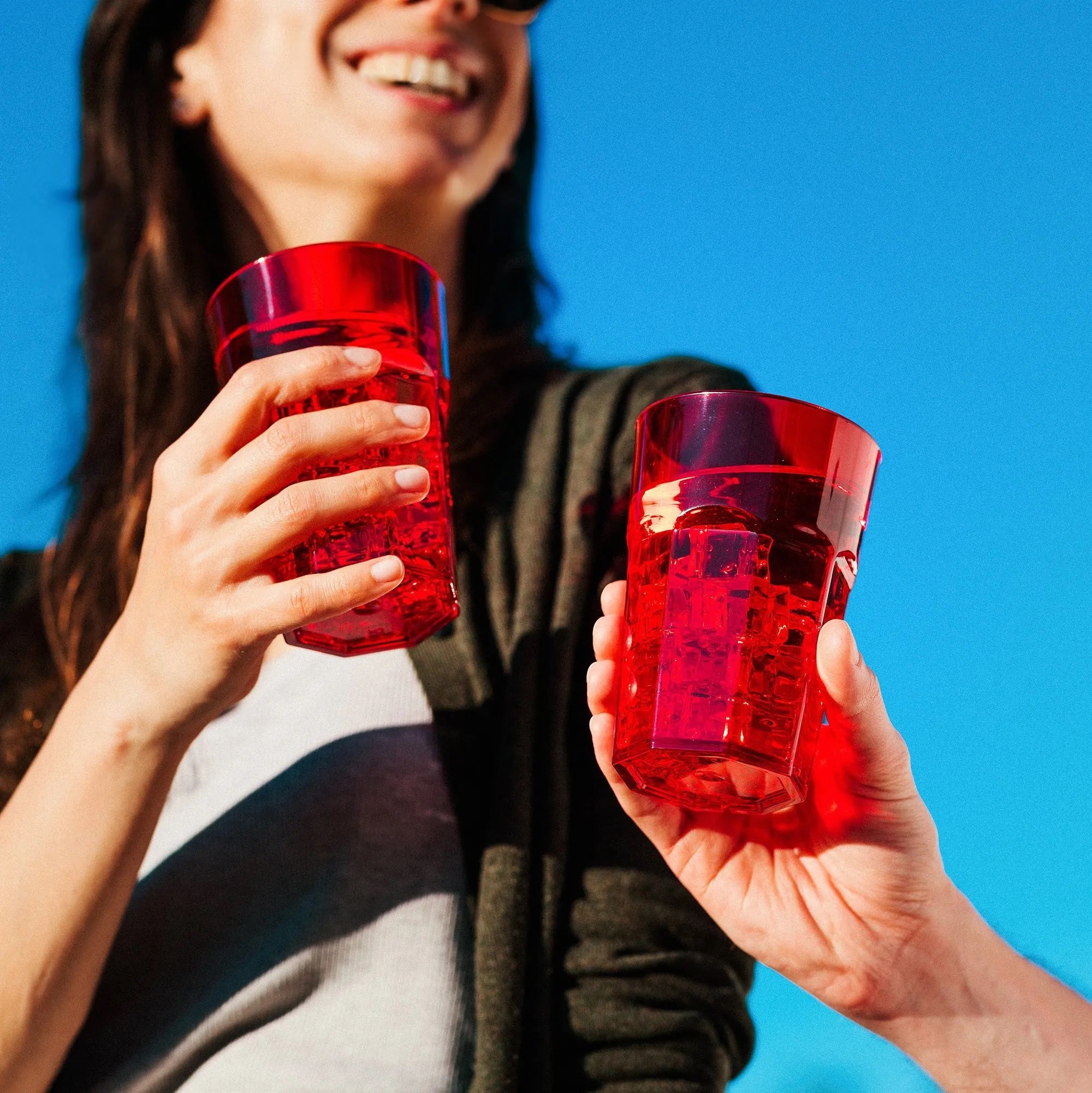 HAPPY DRINK Octagonal O.F 300ml - Red - 6pcs