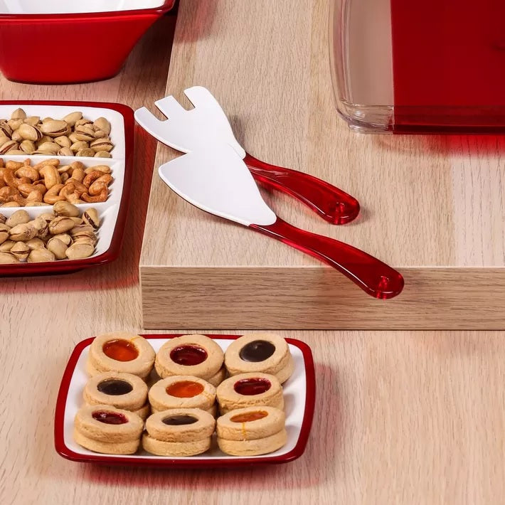 SQUARE Desert Plate 17cm - Red - 3pcs