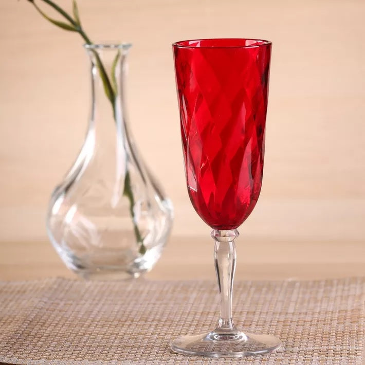 DIAMOND Flute 17.5cl - Red - 4pcs