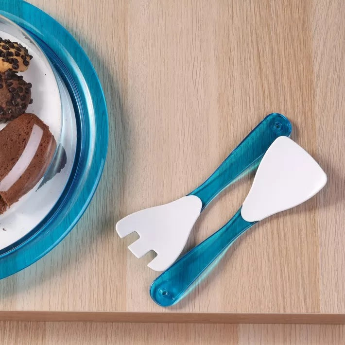 SQUARE Salad Servers - Turquoise