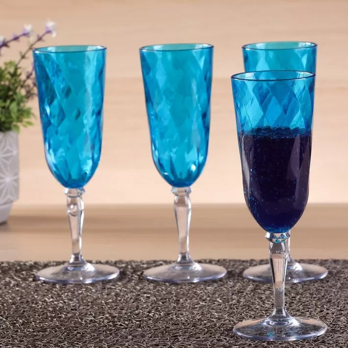 DIAMOND Flute 17.5cl - Turquoise - 4pcs