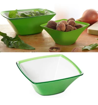 SQUARE Bowl 13.5cm - Green - 3pcs