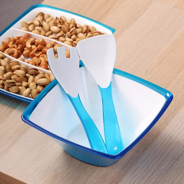 SQUARE Salad Servers - Turquoise