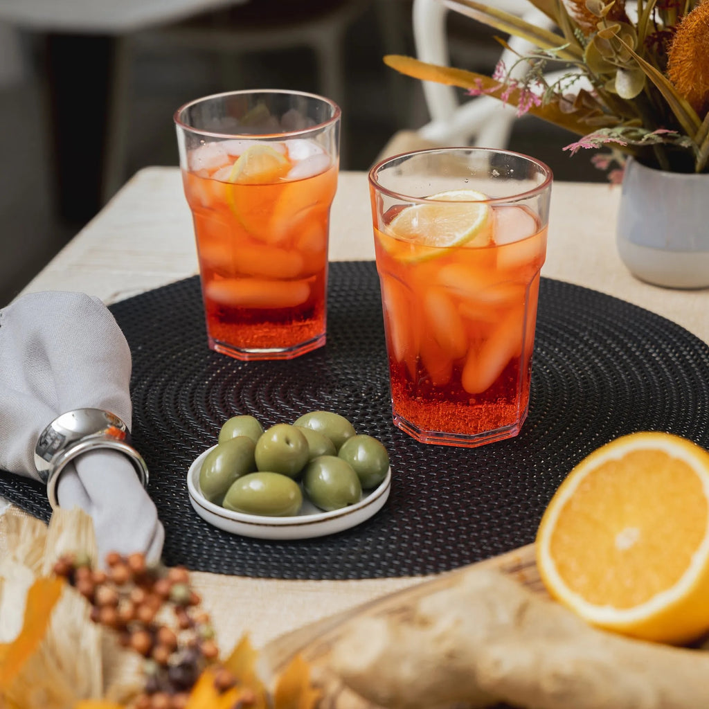 HAPPY DRINK Octagonal O.F. 300ml - Clear - 6pcs