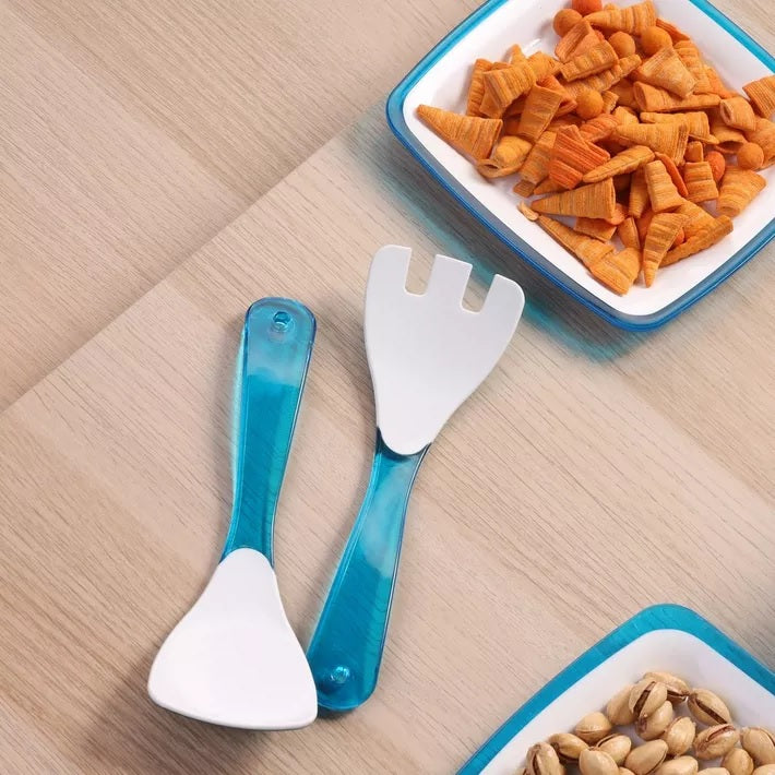 SQUARE Salad Servers - Turquoise