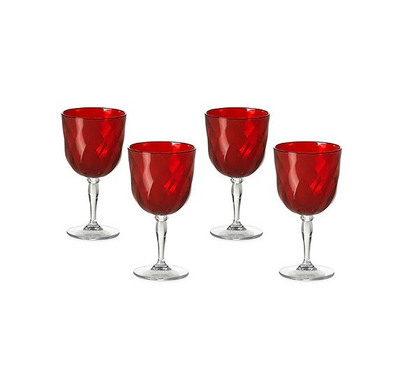 DIAMOND Goblet 27.5cl - Red - 4pcs