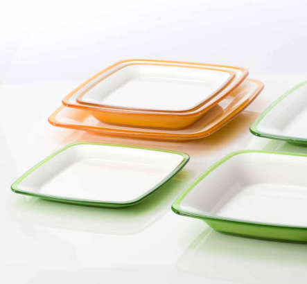 SQUARE Deep Plate 20cm - Yellow - 3pcs