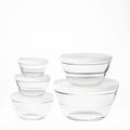 SET 5 LAMBADA BOWLS W/ WHITE LID